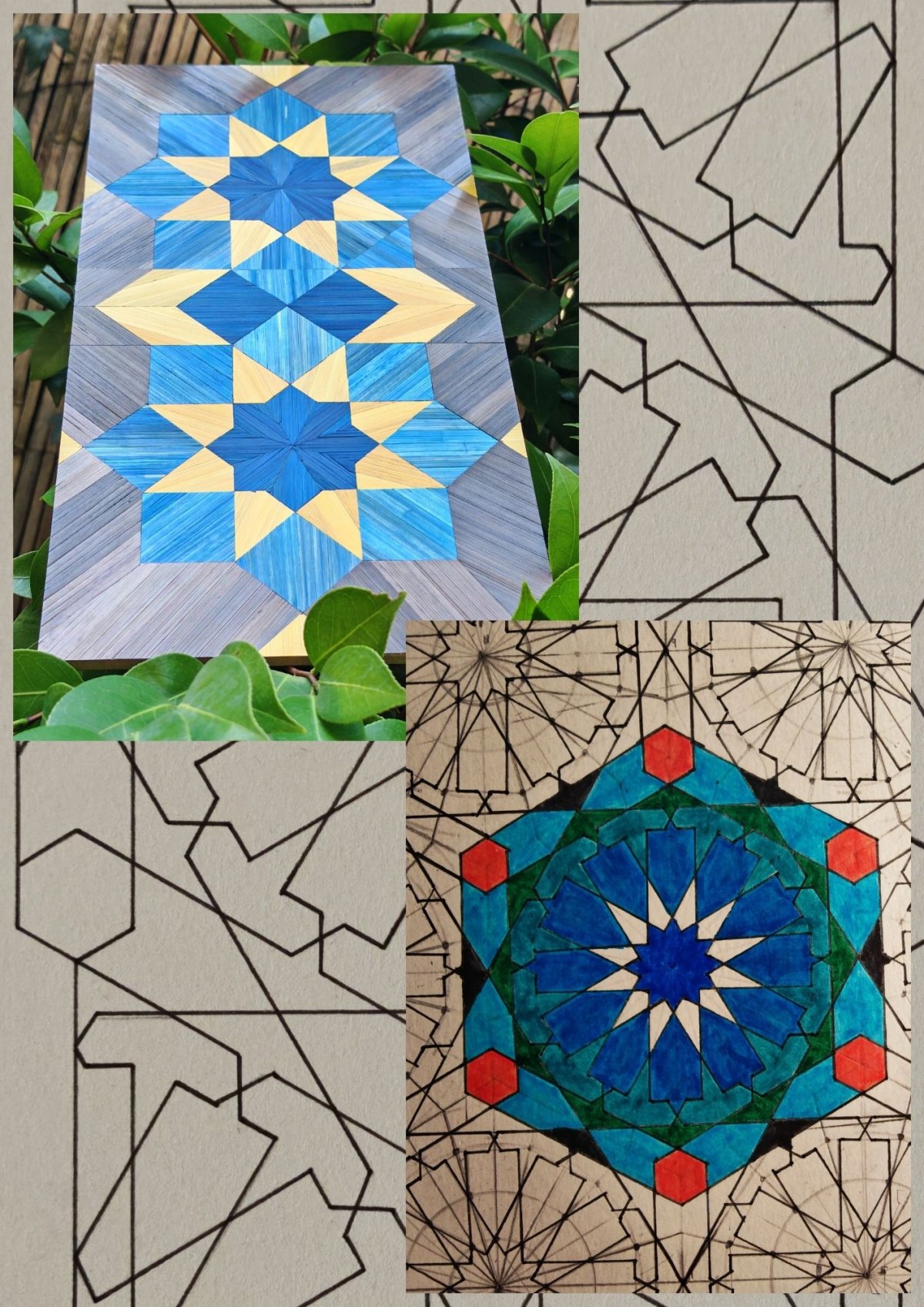  Bienvenue dans l’univers où la géométrie art traditionnel rencontre la marqueterie de paille 